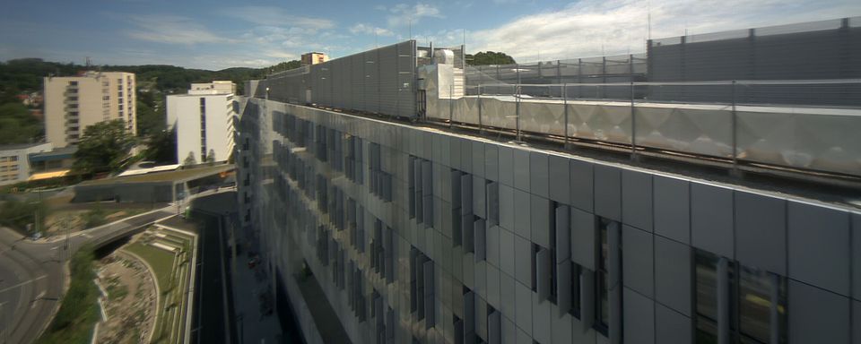 Livebild Webcam 3 Baustelle Neubau 'MED CAMPUS GRAZ - Hauptbaukörper Modul 1' und 'Zentrum für Wissens- und Technologietransfer in der Medizin GmbH' Graz (5 Minuteninterval)